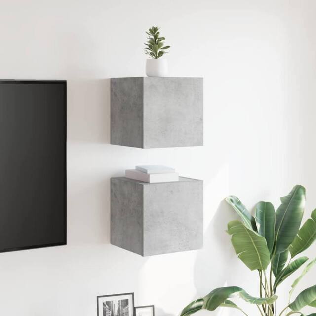 Berkfield Home Wall Mounted TV Cabinets 2 pcs Concrete Grey 30.5x30x30 cm - image 1