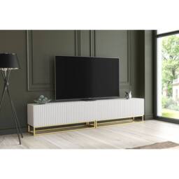 Creative Furniture Ripple Duo TV Unit 200cm - White with Fluted Doors - thumbnail 7