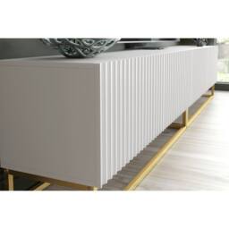 Creative Furniture Ripple Duo TV Unit 200cm - White with Fluted Doors - thumbnail 5