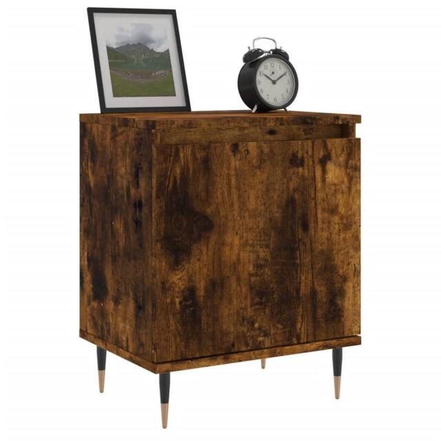 Berkfield Home Elegant Bedside Cabinets 2 pcs Smoked Oak 40x30x50 cm Engineered Wood in Brown - Size: 40 x 30 x 50 cm - image 1