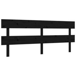 Berkfield Home Bed Frame with Headboard Black 200x200 cm Solid Wood - thumbnail 8