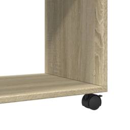 Berkfield Home Side Table with Wheels Sonoma Oak 70x35x60 cm Engineered Wood in Light Tan - Size: 70 x 35 x 60 cm - thumbnail 8