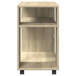 Berkfield Home Side Table with Wheels Sonoma Oak 70x35x60 cm Engineered Wood in Light Tan - Size: 70 x 35 x 60 cm - thumbnail 6