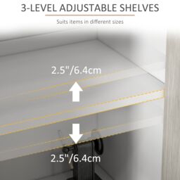 HOMCOM Sideboard Storage Cabinet for Living Room with Adjustable Shelves in White - thumbnail 6