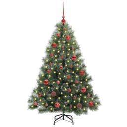 Berkfield Home Realistic Artificial Christmas Tree with 150 LEDs Green 150 cm PE - thumbnail 1