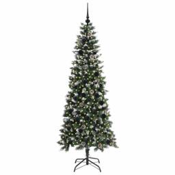 Berkfield Home Artificial Christmas Tree with 300 LEDs Green 86 x 86 x 210 cm - thumbnail 3