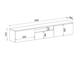 Vente-unique Wall-Mounted TV Unit With 3 Doors & 1 Niche - White & Natural in Light Oak - thumbnail 9
