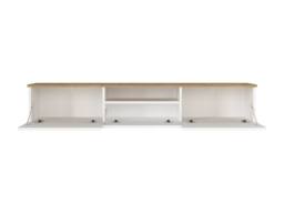 Vente-unique Wall-Mounted TV Unit With 3 Doors & 1 Niche - White & Natural in Light Oak - thumbnail 7