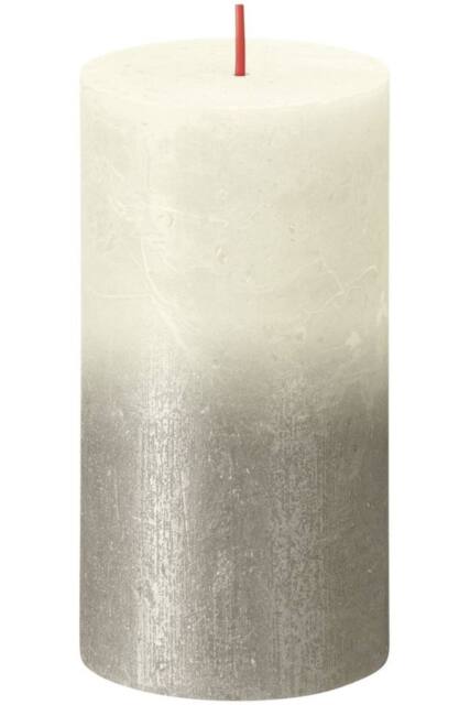 KDMD Faded Soft Pearl Bolsius Rustic Metallic Candle 130 x 68mm in Grey - image 1