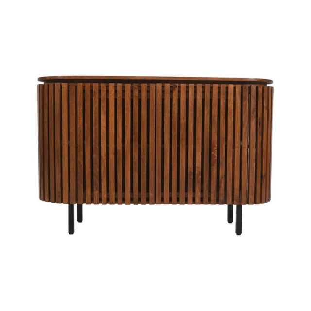 Indian Hub Slatted Large 2 Doors Sideboard - Mango Wood - L40 x W135 x H85 cm in Brown - image 1
