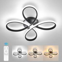 Goeco LED Ceiling Light Dimmable, 40W, 40cm, Black, for Bedroom, Living Room in Black - thumbnail 1