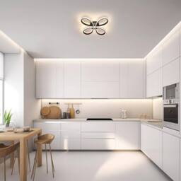 Goeco LED Ceiling Light Dimmable, 40W, 40cm, Black, for Bedroom, Living Room in Black - thumbnail 2