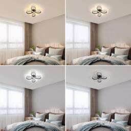 Goeco LED Ceiling Light Dimmable, 40W, 40cm, Black, for Bedroom, Living Room in Black - thumbnail 7