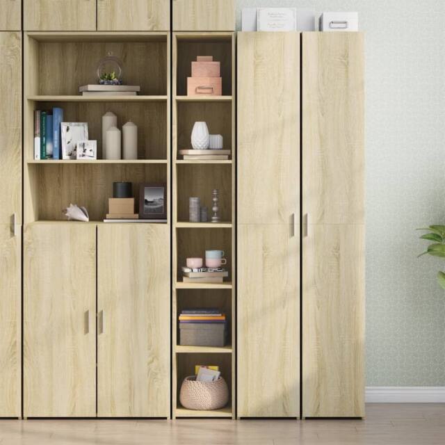 Berkfield Home Highboard Sonoma Oak 30x41x185 cm Engineered Wood in Brown - Size: 30 x 41 x 185 cm - image 1