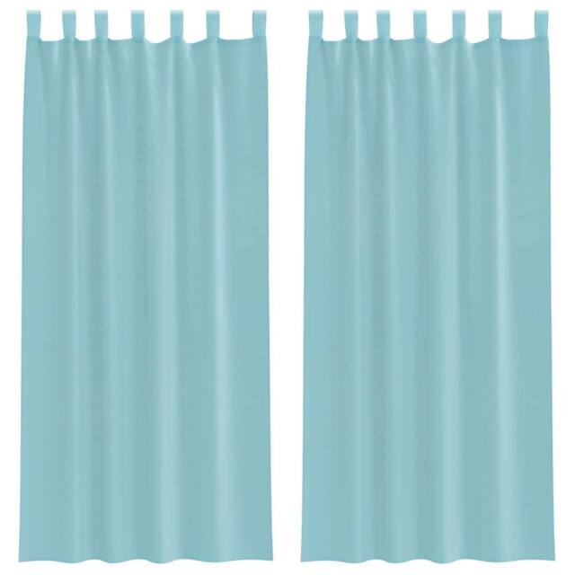 Berkfield Home Voile Curtains with Rod Pockets 2 pcs Turquoise - image 1