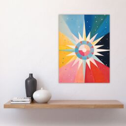 "Artery8 Wall Art Print The Star Tarot Card Hilma af Klimt Style Oil Painting Geometric Rainbow Colour Gradient Poster - Size: W18"" x H24""" - thumbnail 4