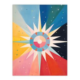 "Artery8 Wall Art Print The Star Tarot Card Hilma af Klimt Style Oil Painting Geometric Rainbow Colour Gradient Poster - Size: W18"" x H24""" - thumbnail 1