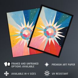 "Artery8 Wall Art Print The Star Tarot Card Hilma af Klimt Style Oil Painting Geometric Rainbow Colour Gradient Poster - Size: W18"" x H24""" - thumbnail 2