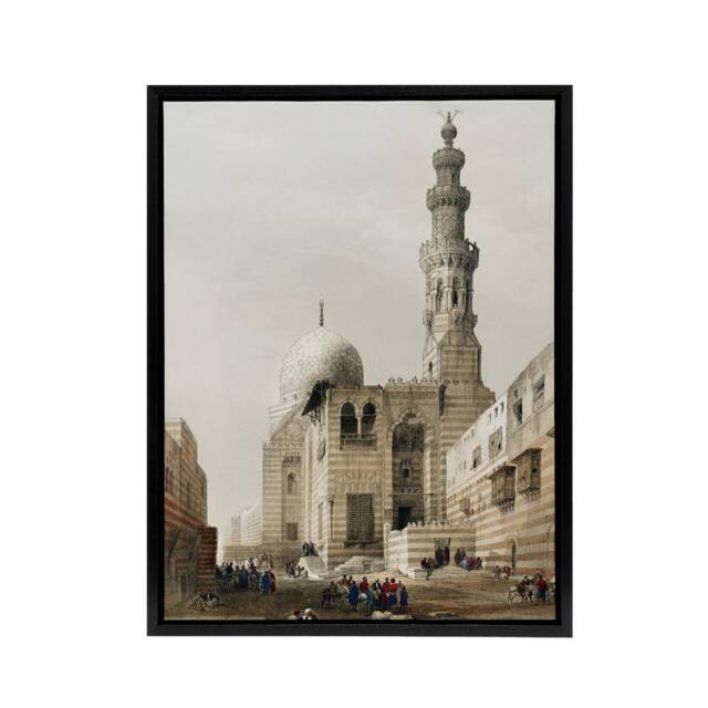 "Artery8 Tombs of the Khalifs at Cairo D. Roberts Framed Canvas Wall Art in Brown - Size: W12"" x H16""" - image 1