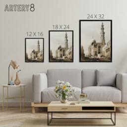"Artery8 Tombs of the Khalifs at Cairo D. Roberts Framed Canvas Wall Art in Brown - Size: W12"" x H16""" - thumbnail 4