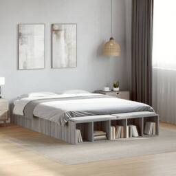 Berkfield Home Bed Frame without Mattress Grey Sonoma 120x190 cm Small Double - thumbnail 2