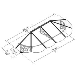 Palram Patio Cover Lily Extendable Canopy Door Awning Kit 2600 Clear L267.2cm in Black - thumbnail 3