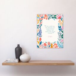 "Artery8 Wall Art Print Miracle of a Flower Buddhist Mindfulness Quote Floral Buddha Art Poster - Size: W24"" x H32""" - thumbnail 4