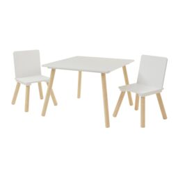 Liberty House Toys White & Pinewood Table & Chair set - thumbnail 4
