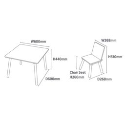 Liberty House Toys White & Pinewood Table & Chair set - thumbnail 9