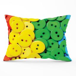 Warren Reed - Designer Colourful Buttons Pattern Cushions in Green - Size: 45 cm x 45 cm - thumbnail 1