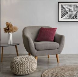 New Edge Blinds Millie Collection Soft Velvet Cushion Cover in Red - Size: 43 cm x 43 cm - thumbnail 2