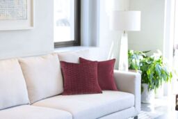 New Edge Blinds Millie Collection Soft Velvet Cushion Cover in Red - Size: 43 cm x 43 cm - thumbnail 3