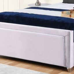 UK Bed Furniture Ariana Ottoman Gas Lift Upholstered Bed with 48 Inch Headboard in Silver - Size: Super King - thumbnail 3