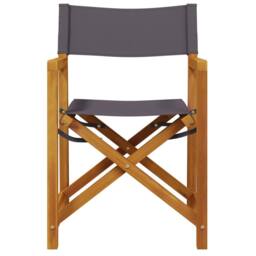 Berkfield Home 8 Piece Folding Garden Chairs Dark Grey Fabric - thumbnail 3