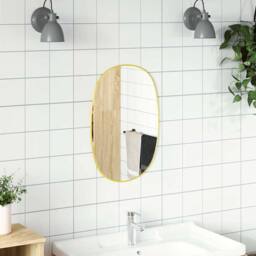 Berkfield Home Wall Mirror Gold 60x40 cm - thumbnail 1