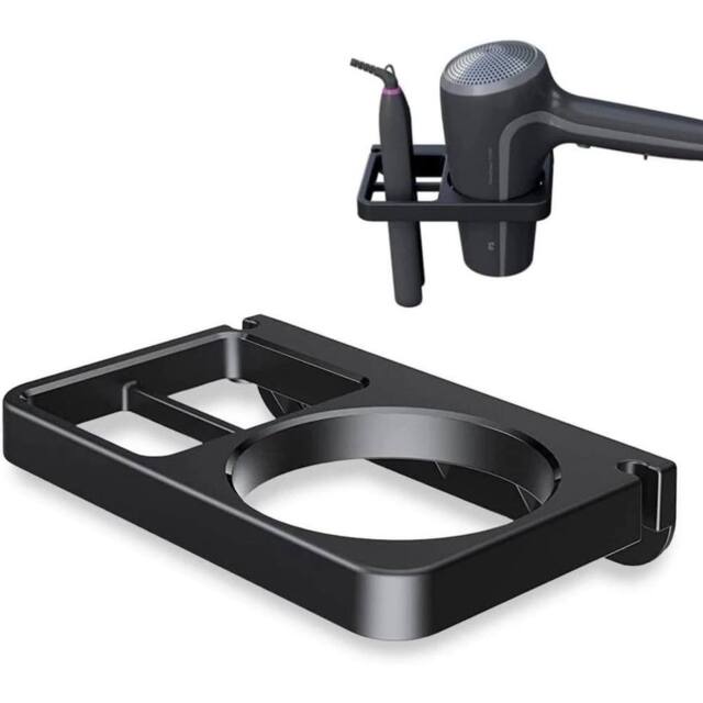 KORVIXA Black Hair Dryer Holder Bathroom Wall Organizer - image 1