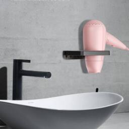 KORVIXA Black Hair Dryer Holder Bathroom Wall Organizer - thumbnail 3