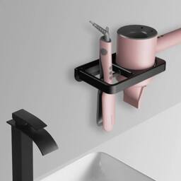 KORVIXA Black Hair Dryer Holder Bathroom Wall Organizer - thumbnail 4