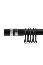 New Edge Blinds 16-19mm Sparkle Extendable Durable Metal Curtain Pole Set in Jet Black - Size: 170 cm - 300 cm - thumbnail 1