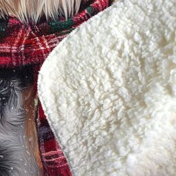 Warren Reed - Designer Christmas Schnauzer Sherpa Blanket in Grey - Size: Large - thumbnail 3