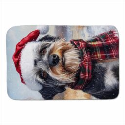 Warren Reed - Designer Christmas Schnauzer Sherpa Blanket in Grey - Size: Large - thumbnail 1