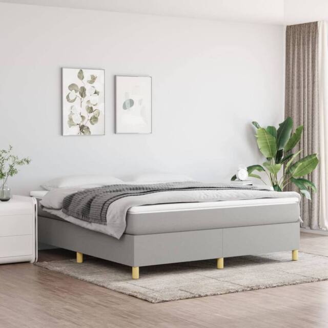 Berkfield Home Box Spring Bed Frame Light Grey 180x200cm Super King Fabric - image 1