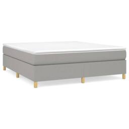 Berkfield Home Box Spring Bed Frame Light Grey 180x200cm Super King Fabric - thumbnail 2