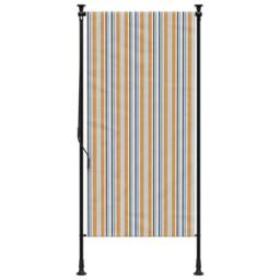 Berkfield Home Outdoor Roller Blind Yellow & White 100x270 cm Fabric&Steel - thumbnail 3