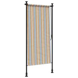 Berkfield Home Outdoor Roller Blind Yellow & White 100x270 cm Fabric&Steel - thumbnail 5