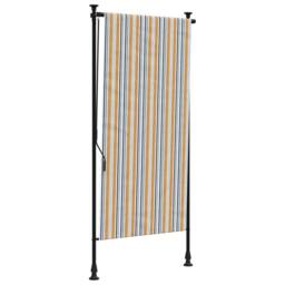 Berkfield Home Outdoor Roller Blind Yellow & White 100x270 cm Fabric&Steel - thumbnail 2