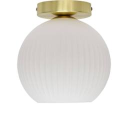 First Choice Lighting Set of 2 Betchley - White Glass Satin Brass Ceiling Light Fittings - thumbnail 2