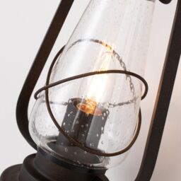 Netlighting Miners 1 Light Outdoor Wall Lantern Light Old Bronze IP44 E14 in Brown - thumbnail 4