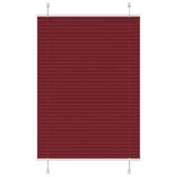Berkfield Home Pleated Blind Bordeaux Red 100x100 cm Fabric Width 99.4 cm Polyester - thumbnail 1