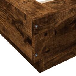 Berkfield Home Bed Frame without Mattress Smoked Oak 75x190 cm Small Single in Brown - thumbnail 7